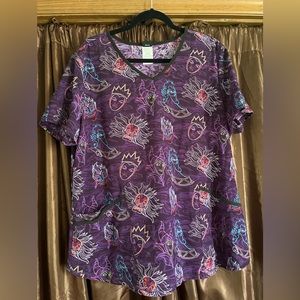 Women’s XL scrub top.  Disney Villains.